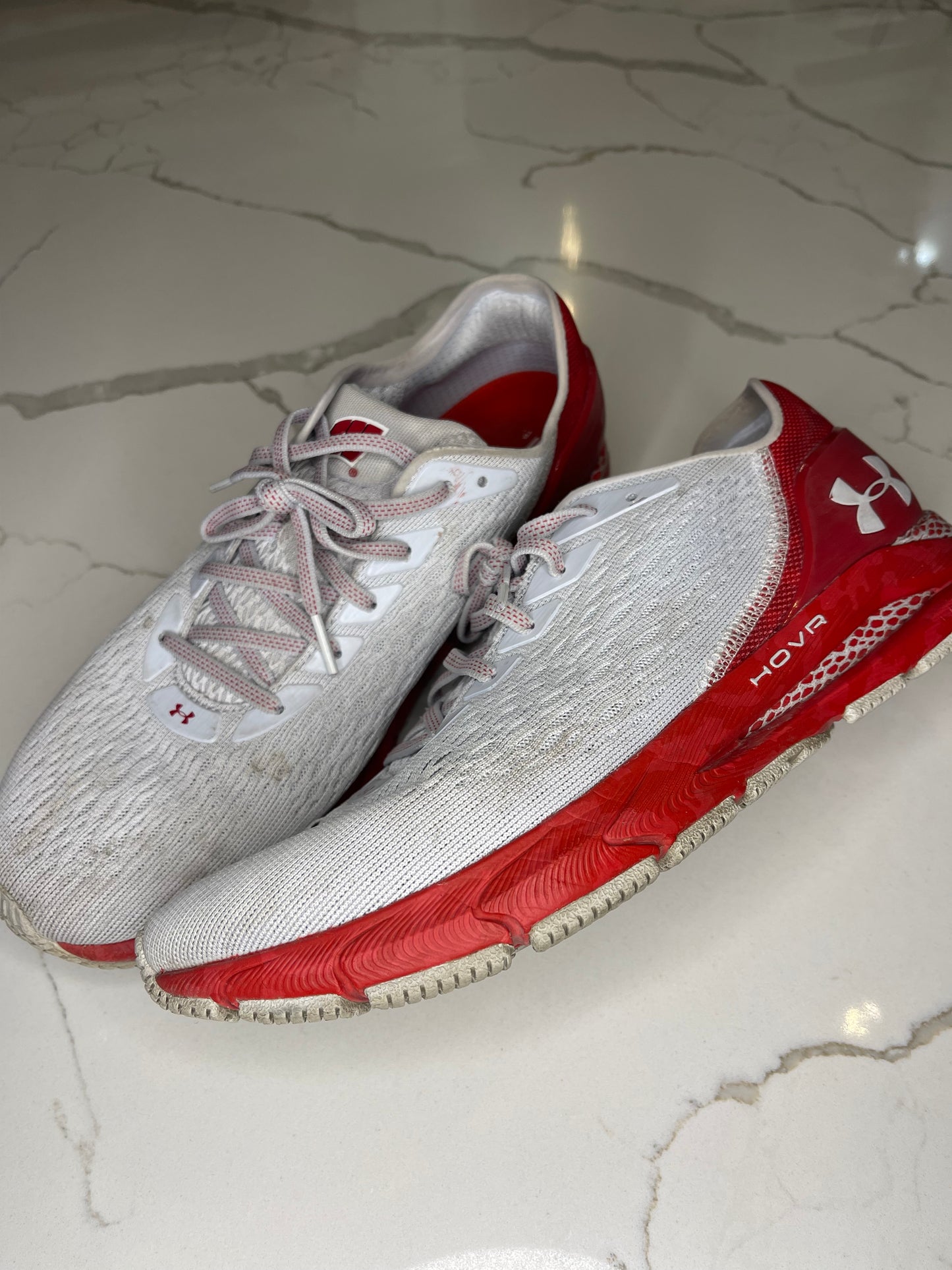 Shoes - Grey/Red Custom Running Shoes