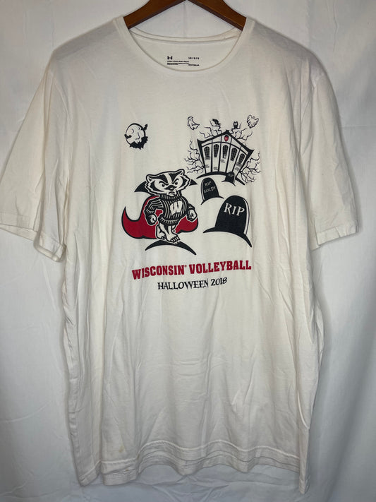 Wisconsin Volleyball Halloween White Shirt